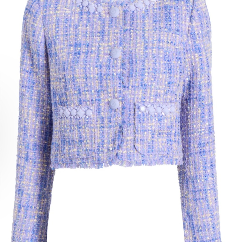 Cinq à Sept Lavender Tweed Blazer - Picture 2 of 3